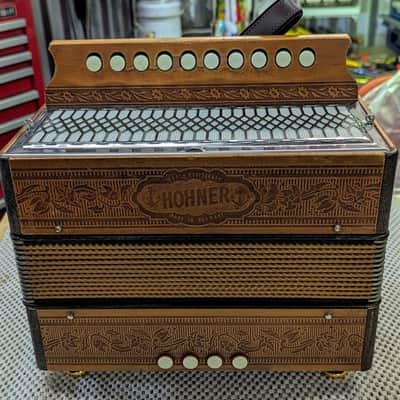 Hohner Pokerwork (Refurbished) Melodeon, 1-row/4-bass, Key of C, Fully Restored + tuned, Made in Germany. image 1