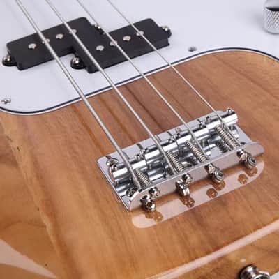Exquisite Burning Fire Style Electric Bass Guitar Burly Wood Standard image 10