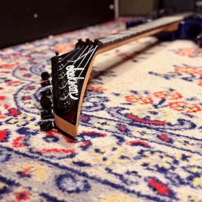 1999 Jackson Dinky HSS w/ Reverse Headstock + Shark Fins - Blue image 23