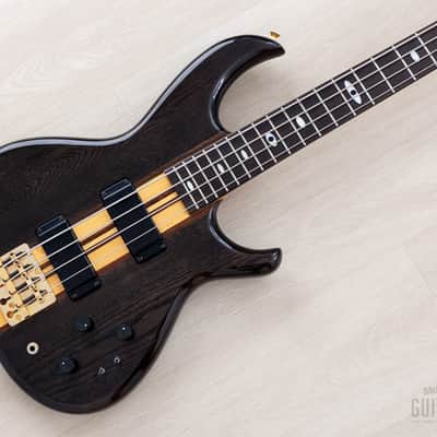 1990s Aria Pro II Super Bass SB-800 See-through Black Vintage Neck Through Bass, Near-Mint w/ Case & Hangtag image 1