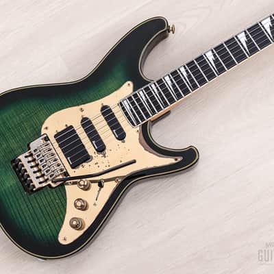 1988 Ibanez ID120 Dyuke-1 SSH Superstrat Marine Sunburst Flame Top w/ Edge Tremolo