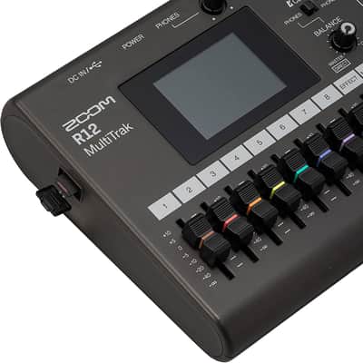 Zoom R12 Multi Track Portable Recorder, with Touchscreen, Onboard Editing, 8 Tracks, 2 Combo Inputs, Effects, Synth, Drum Loops, Battery Powered, and USB Audio Interface image 4