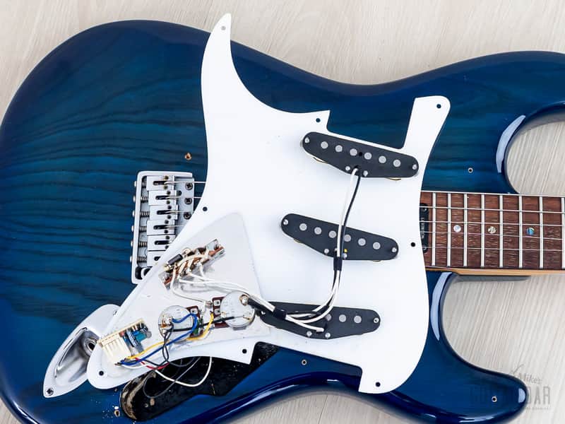 1992 Levinson Blade Texas Blue S-Style Guitar SSS Clear Blue