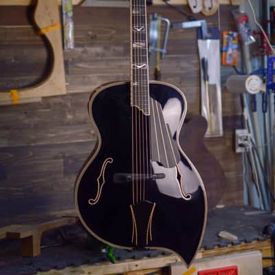 Rancourt History’s Legacy Collection 16" Acoustic Teardrop Archtop 2018 - Black Gloss Top / Natural Body and Neck image 3