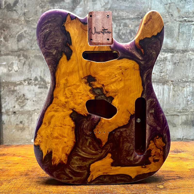 Warmtone Custom Guitars Burl Epoxy Resin Tele Body “Ancient River” image 1