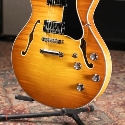 Eastman T486-GB Thinline Semi-hollowbody Electric Guitar - Goldburst with Hardshell Case image 4