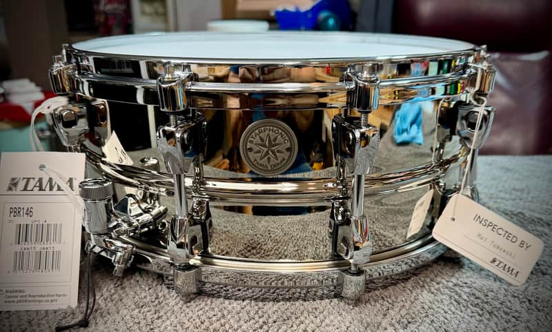 Tama Brass Starphonic snare drum Present new Never Hit!!!!  - Chrome image 1