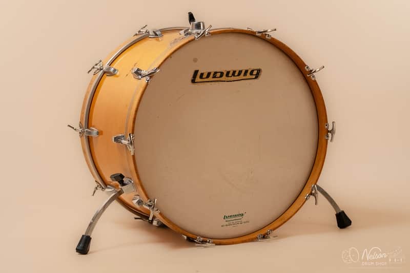 1970 Ludwig 3 ply Bass Drum in Maple Thermogloss - 14x22 image 1