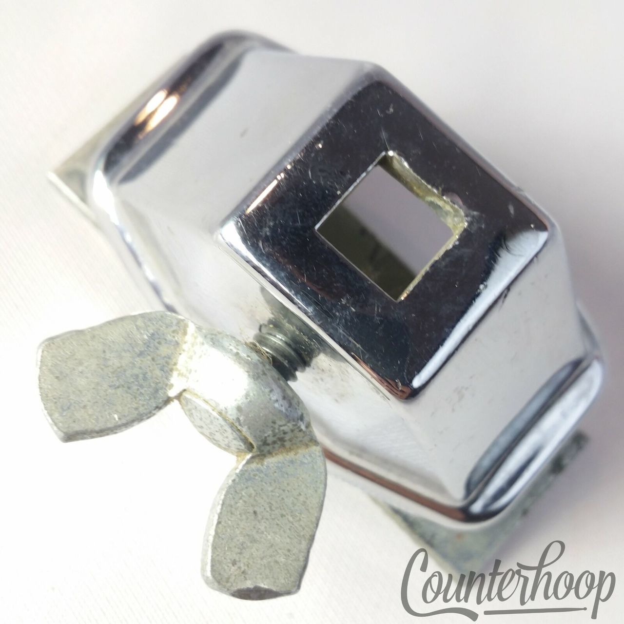 Ludwig Bass Drum L-Spur Mount 3/8" Hole Vintage 70s Curved Square Rod Style USA — main photograph