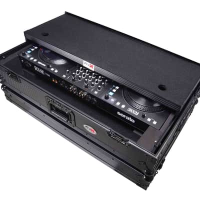 ProX XS-RANEFOUR WLTBL LED ATA Flight Style Road Case for RANE Four DJ Controller with 1U Rack Space and Wheels - Black Finish image 4