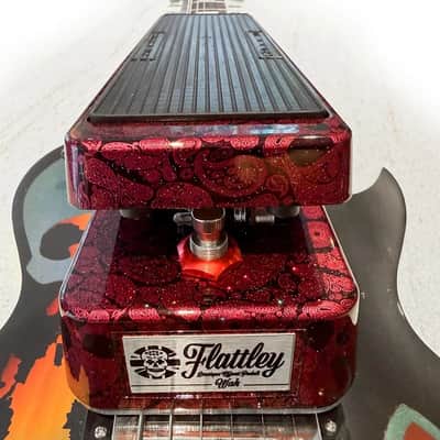Flattley Guitar Pedal Guitar Candy Red Skulls – The Flattley Wah 10th Anniversary Edition image 2