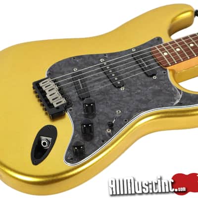 All Music Inc. Collection Custom Gold Sparkle Strat Electric Guitar w/ Gig Bag image 3
