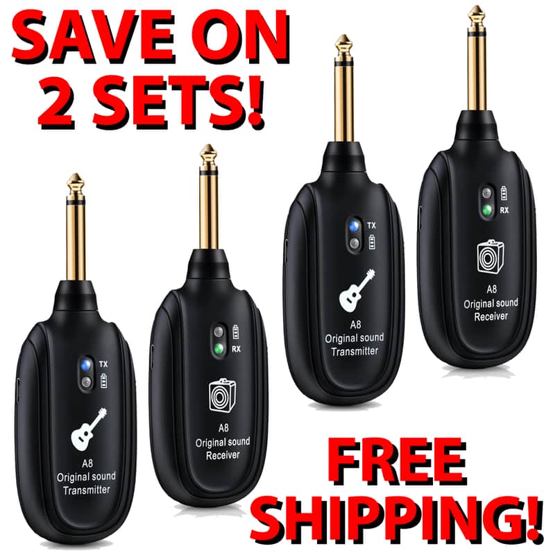 A8 Wireless Transmitter Receiver Guitar Bass etc 2 SET SAVE LAST ONE FREE SHIP! image 1