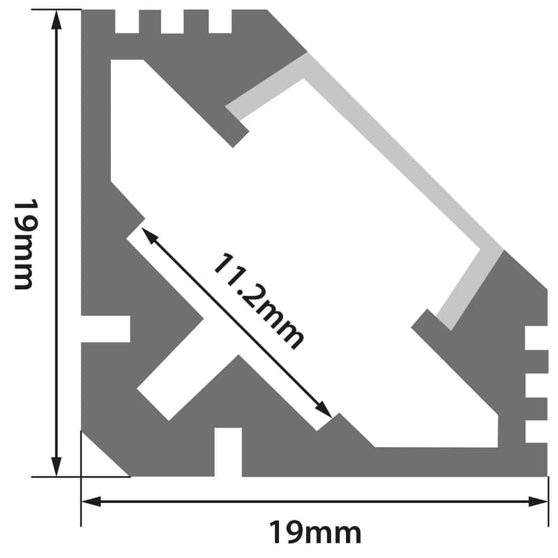 Unknown Lyyt Aluminium LED Tape Profile 45 Angle 2m Translucen...