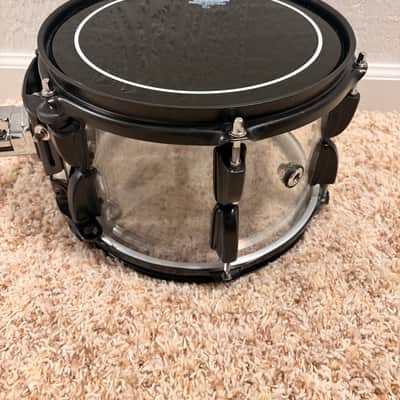 Pearl CRB1007T/B730 Crystal Beat 10x7" Rack Tom 2014 - 2020 - Ultra Clear with Black Hardware image 2
