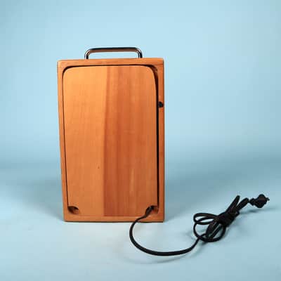 1974 Dwarf Portable Guitar Amp Vintage Solid Oak AC & Battery Powered Amplifier image 5