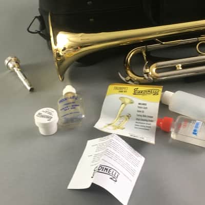 Jean Paul Brass Trumpet Band Orchestra Musical Instrument Original Case Extras Cleaning Kit image 9