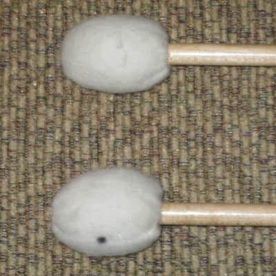 ONE pair new old stock Regal Tip 607SG, GOODMAN # 7 BRILLIANT STACCATO TIMPANI MALLETS - hard oval core covered with oval shaped cream-ish damper white felt, hard rock maple handles / shaft (includes packaging) image 10