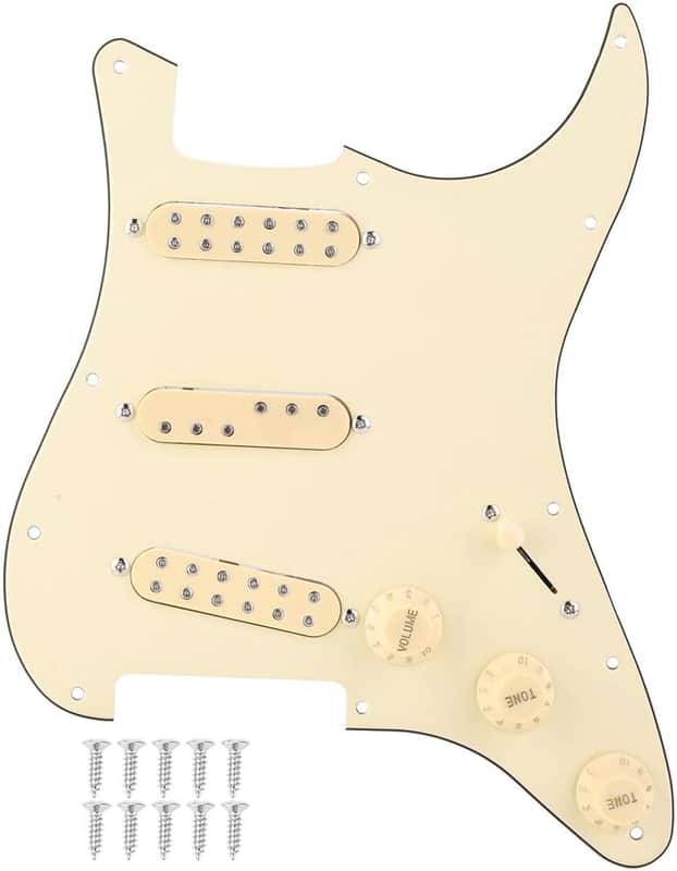Guitar Pickguard Prewired Loaded Humbuckers Pickguard with Noiseless Pickups Set Compatible with Guitar image 1