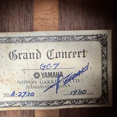 1980 Yamaha "Custom Shop" Grand Concert GC-7 image 7