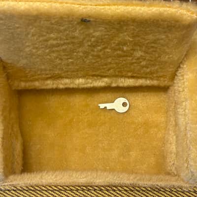 1999 Danelectro Tweed Hardshell Case + Key Yellow Plush Interior Out of Production Fits U1 / U2 / U3 / DC Models & More image 9