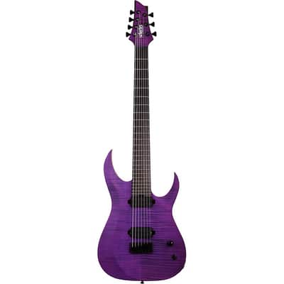 Schecter Guitar Research John Browne Tao-7 Electric Guitar Regular Satin Trans Purple image 3