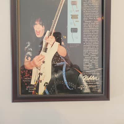 1985 Kahler Tremolos Promotional Ad Framed Mick Marrs Motley Crue Original