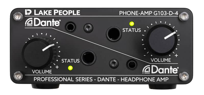 Lake People LP-G103-D HP Amp 2-Ch Two Outputs w/ Volume Control Dante Input USB Power image 1
