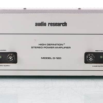 Audio Research D-120 Vintage Stereo Power Amplifier; D120; Silver; 19" Faceplate image 1