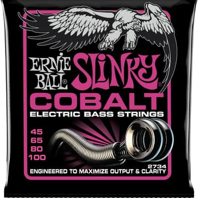 Ernie Ball 2734 Super Slinky Cobalt 4-String Bass Guitar Strings, 45-100 Long Scale image 2