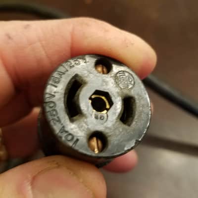 Belden Original Vintage Bell & Howell Projector Round Twist-Lock Bakelite Electric Power Cord Cable 1940s - 1950s - Black image 7