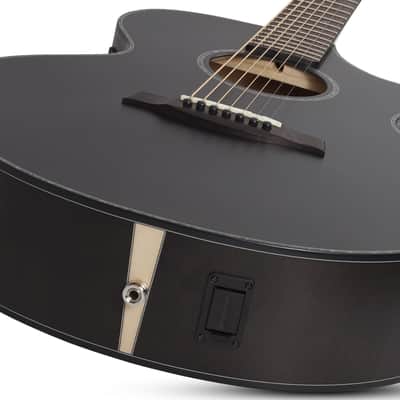 Schecter Orleans Stage-7 Acoustic Electric Guitar. Satin See Thru Black image 6