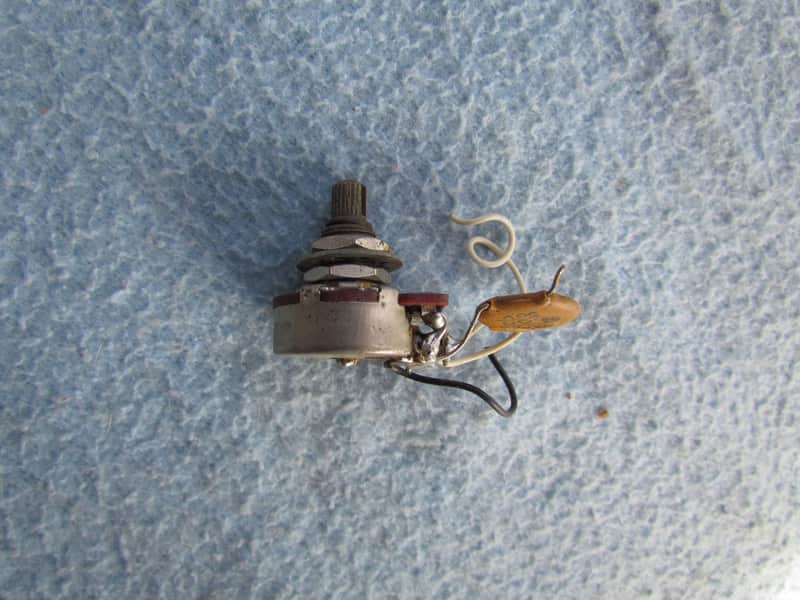 1980 CTS Potentiometer Vintage CTS 250 K Split Metal Shaft Potentiometer With Capacitor Very Good Used Condition image 1