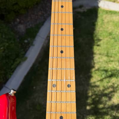 Vintage 1987 E series Fender Squier MIJ Standard Stratocaster with System I Tremolo in Red image 8