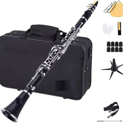 Clariet for School Band Orchestra adult kid with Hard Foam Case,Barrels*2,Pads*8,Stand, Cleaning Kit,Gloves,Strap image 3