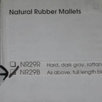 ONE pair new (with packaging) Malletech NR29B Mallets (Xylo / Bell / Miramba Mallets):  Natural Rubber, Hard, 1 & 1/8" Round Dark Grey Heads //  Birch Handles (from around 2019) Made in USA image 3