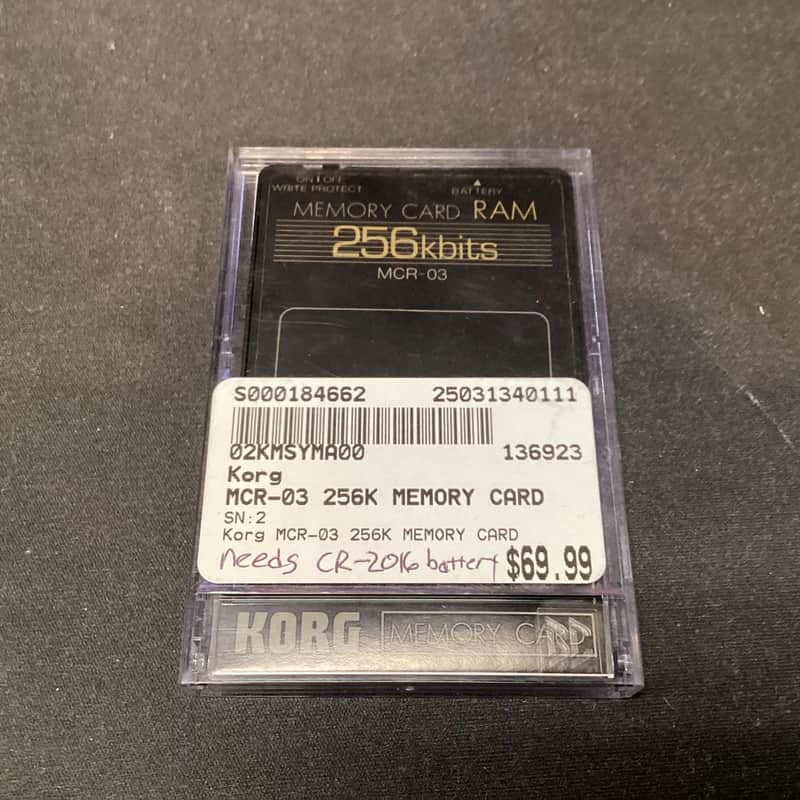 Korg MCR-03 256K Memory Card - Needs CR2016 Battery