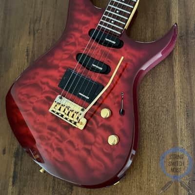 Fernandes HSS Super Strat, Quilted Red Burst, MIJ, 1990s image 1