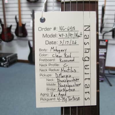 Nash Guitars - The Wayfarer - WF-3/HT/Naut - Clear Red w/ Nash Hard-shell case image 2
