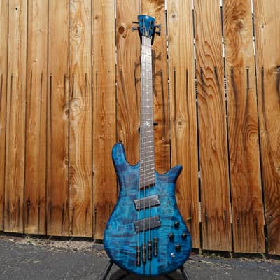 Spector NS Dimension 4 - Multi Scale Black & Blue 4-String Bass Guitar w/ Gig Bag image 2
