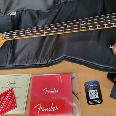 2025 Fender American Professional Classic Jazz Bass in Firemist Gold wDeluxe Bag image 21