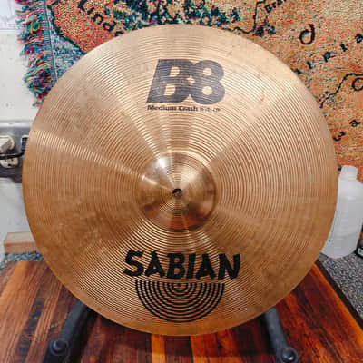Sabian 16" B8 Medium Crash Cymbal 1990 - 2010 - Natural image 1