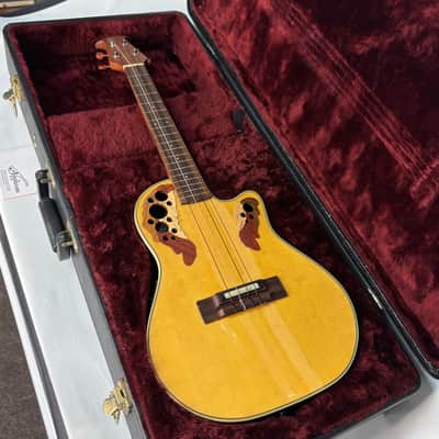 Ovation Tenor Electric / Acoustic Cutaway Ukulele UAE-148 Natural Spruce W/ Premium Hard Case image 4