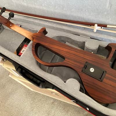 Hidersine HEV 3 electric violin - Zebrawood with bow, case and stand image 5