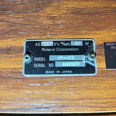 Roland  Piano Plus HP-450 1983-85 w/ EM-101 Sound Plus Vintage Analog Module, Pedal & Stand. image 13