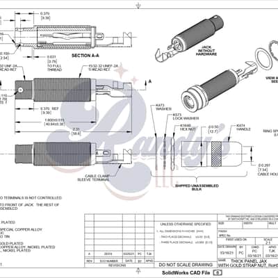 Switchcraft SCAEPIJG ¼" Acoustic End Pin Input Jack (Stereo) for Gibson® Acoustic Guitars-Gold image 4