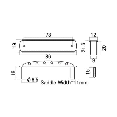 Hosco Jaguar/Jazzmaster/Mustang Compatible Bridge - Threaded Saddles image 1