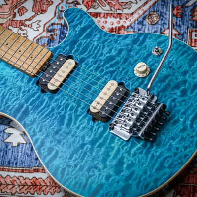 ERNIE BALL USA Music Man Axis HH Floyd "Blue Quilt" (1996) (SOLD) image 5