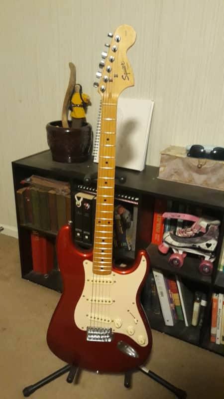 Fender Squier Affinity 'Strat' Stratocaster, 2008 Candy Apple Red with a Maple neck image 1