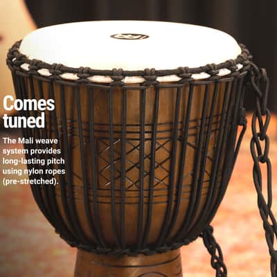 Meinl Percussion Djembe with Mahogany Wood - 13" Extra Large, Rope Tuned Goat Skin Head (HDJ17-XL) image 5